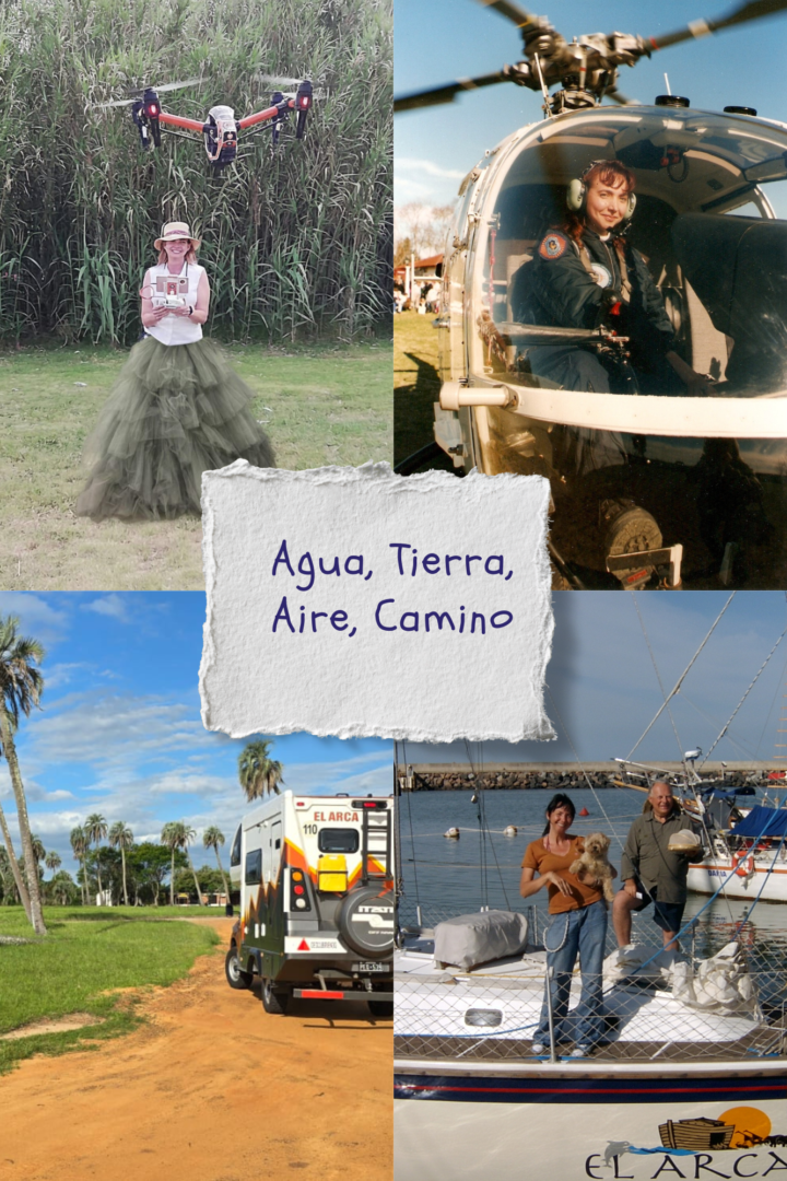 Collage de Fotos Polaroid Doodle Marrón y Negro